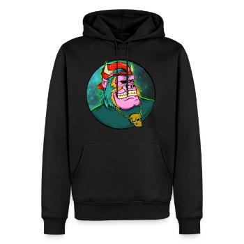 MONSTER - Männer Premium Bio Hoodie - Schwarz - Vorne - Nico (187cm)