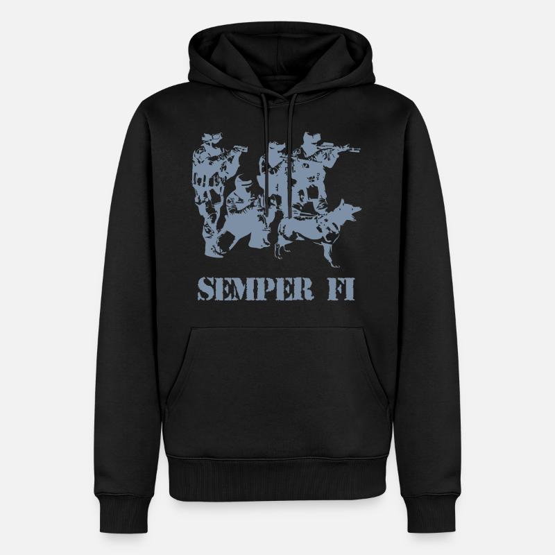 Semper Fi - Männer Premium Bio Hoodie - Schwarz