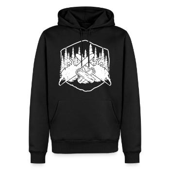 BOIS SAW BOINSAW CADEAU FOREST FÖRSTER PROFESSION - Sweat à capuche Premium bio Homme - noir - Devant - Nico (187cm)