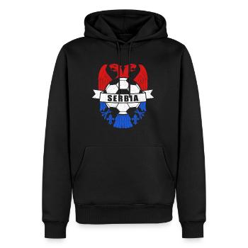 Serbia - Men’s Premium Organic Hoodie - black - Front - Nico (187cm)