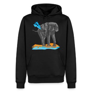 Elefant Rüssel Dickhäuter Afrika Elfenbein Kenia - Männer Premium Bio Hoodie - Schwarz - Vorne - Nico (187cm)