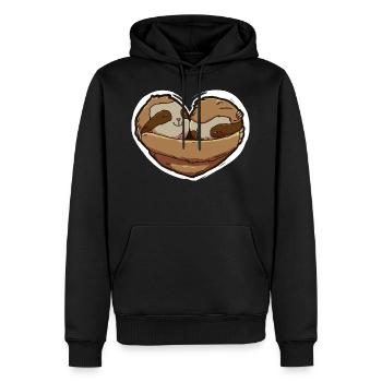 Paresseux de la Saint-Valentin - Sweat à capuche Premium bio Homme - noir - Devant - Nico (187cm)