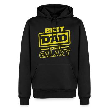 Father's Day Tshirt - Best Dad in the Galaxy - Sweat à capuche Premium bio Homme - noir - Devant - Nico (187cm)