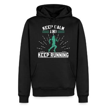 Marathon - Sweat à capuche Premium bio Homme - noir - Devant - Nico (187cm)