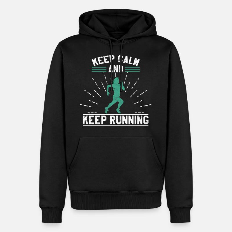 Marathon - Männer Premium Bio Hoodie - Schwarz