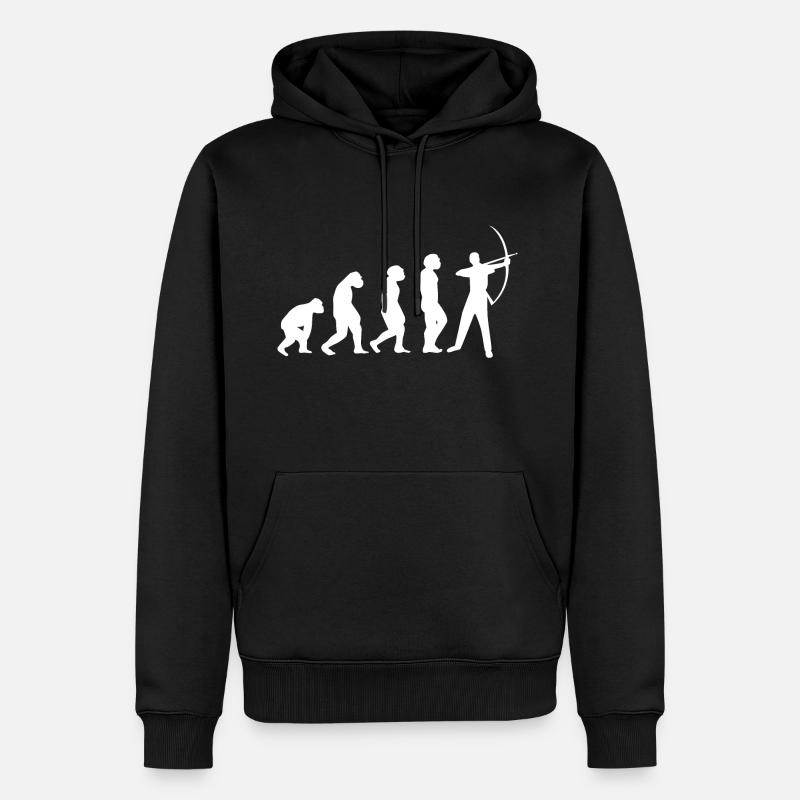 Evolution Bogenschütze Pfeil und Bogen - Männer Premium Bio Hoodie - Schwarz