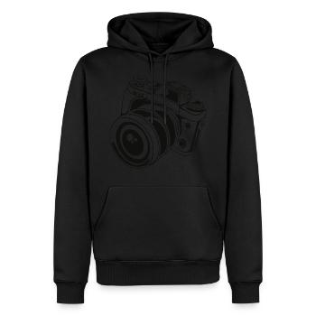 Appareil photo - appareil photo - Sweat à capuche Premium bio Homme - noir - Devant - Nico (187cm)