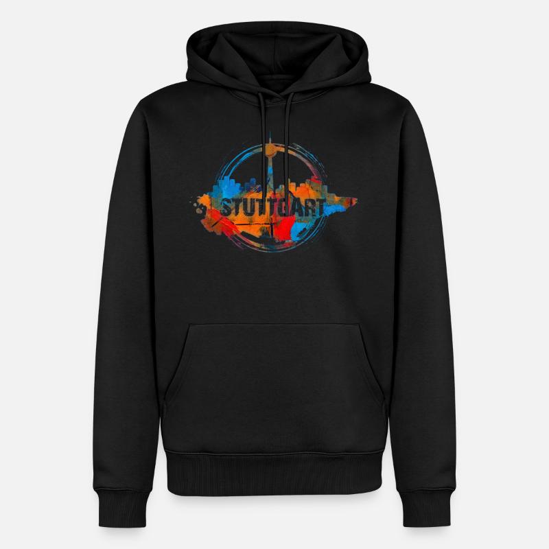 Stuttgart Color - Männer Premium Bio Hoodie - Schwarz