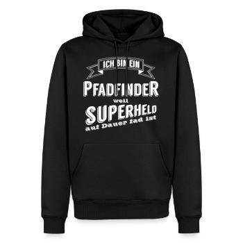 Lustiges Pfadfinder Superheld Satire Spruch - Männer Premium Bio Hoodie - Schwarz - Vorne - Nico (187cm)