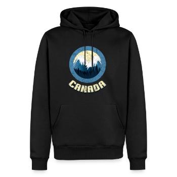 Kanada - Männer Premium Bio Hoodie - Schwarz - Vorne - Nico (187cm)