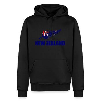 Neuseeland - Männer Premium Bio Hoodie - Schwarz - Vorne - Nico (187cm)