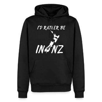 Neuseeland - Männer Premium Bio Hoodie - Schwarz - Vorne - Nico (187cm)