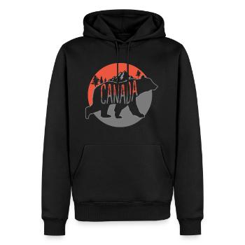 Kanada - Männer Premium Bio Hoodie - Schwarz - Vorne - Nico (187cm)