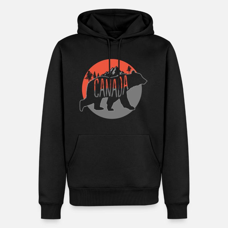 Kanada - Männer Premium Bio Hoodie - Schwarz