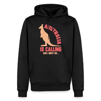 Australien - Männer Premium Bio Hoodie - Schwarz - Vorne - Nico (187cm)