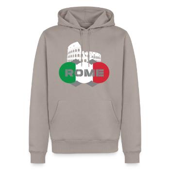 Rome - Men’s Premium Organic Hoodie - taupe - Front - Nico (187cm)