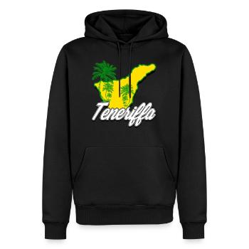 Tenerife - Herre Premium økologisk hoodie - sort - Foran - Nico (187cm)