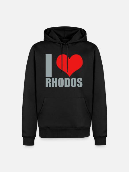 Rhodos - Männer Premium Bio Hoodie - Schwarz