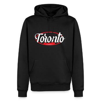 Toronto - Sweat à capuche Premium bio Homme - noir - Devant - Nico (187cm)