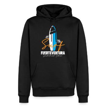 Fuerteventura - Sweat à capuche Premium bio Homme - noir - Devant - Nico (187cm)