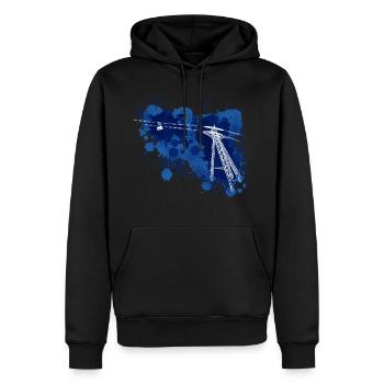 P4 Kipper von Grands Montets - Männer Premium Bio Hoodie - Schwarz - Vorne - Nico (187cm)