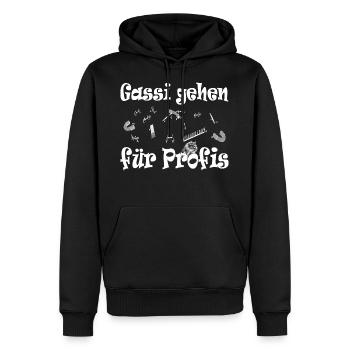 Gassi - Männer Premium Bio Hoodie - Schwarz - Vorne - Nico (187cm)