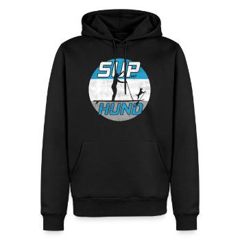 SUP avec chien - Stand Up Paddle Paddling iSUP - Sweat à capuche Premium bio Homme - noir - Devant - Nico (187cm)