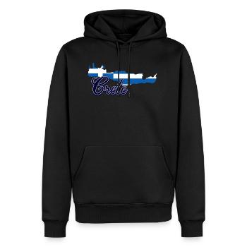 Crète - Sweat à capuche Premium bio Homme - noir - Devant - Nico (187cm)