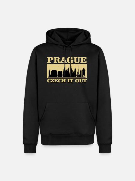 Prag - Männer Premium Bio Hoodie - Schwarz