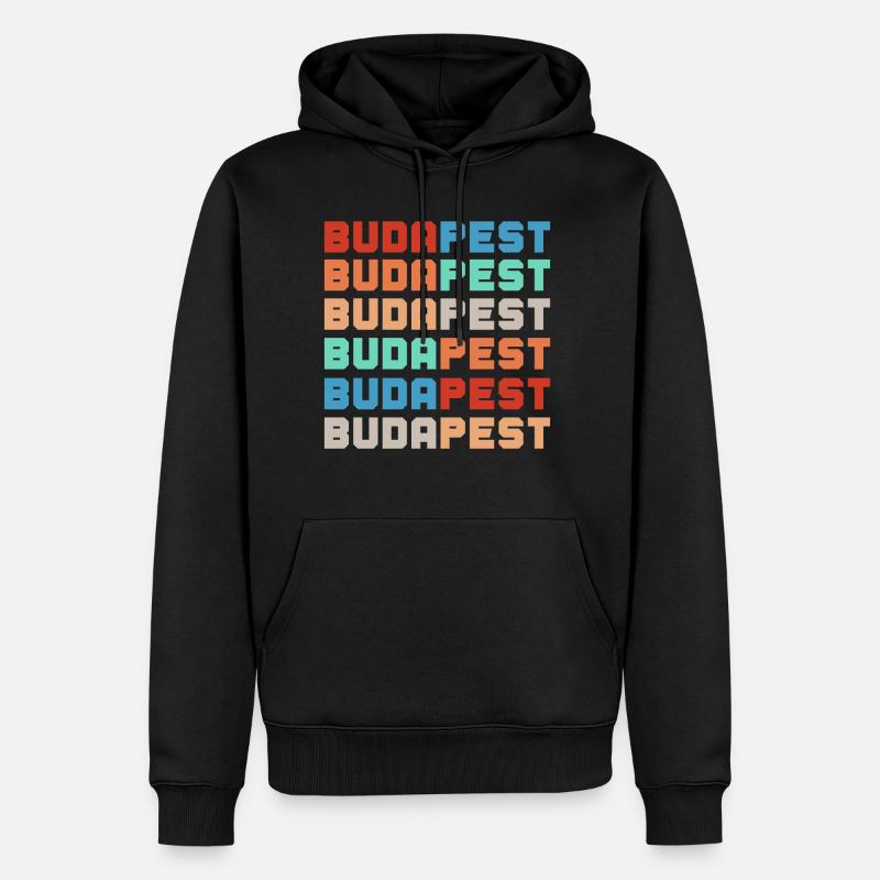 Budapest - Männer Premium Bio Hoodie - Schwarz