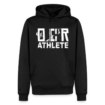 Course d'obstacles d'athlète OCR - Sweat à capuche Premium bio Homme - noir - Devant - Nico (187cm)