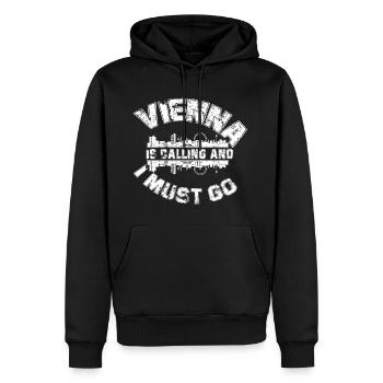 Vienne - Sweat à capuche Premium bio Homme - noir - Devant - Nico (187cm)