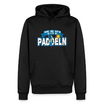 Mir reicht's ich geh PADDELN - Stand Up Paddling - Männer Premium Bio Hoodie - Schwarz - Vorne - Nico (187cm)