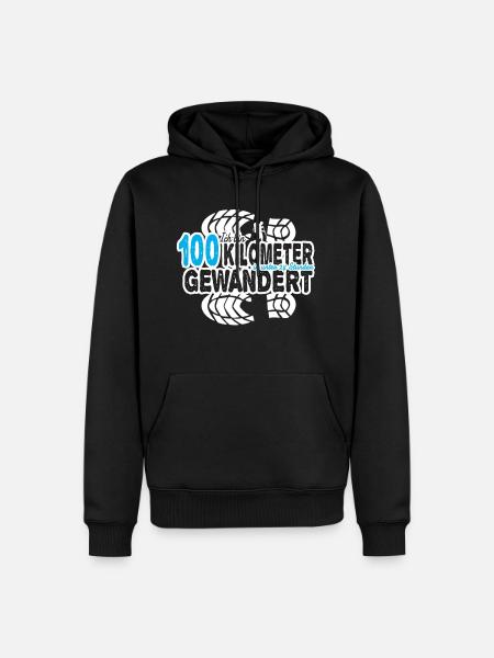 100 Kilometer GEWANDERT Marsch Geschenk Wandern - Männer Premium Bio Hoodie - Schwarz