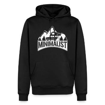 MINIMALIST Geschenk für Camper mit Dachzelt Natur - Männer Premium Bio Hoodie - Schwarz - Vorne - Nico (187cm)