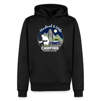 "Dachzelt Camping Partners" Geschenk Valentinstag - Männer Premium Bio Hoodie - Schwarz - Vorne - Nico (187cm)