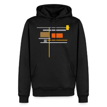 Linien & Farben Muster - Geometrie Architektur - Männer Premium Bio Hoodie - Schwarz - Vorne - Nico (187cm)
