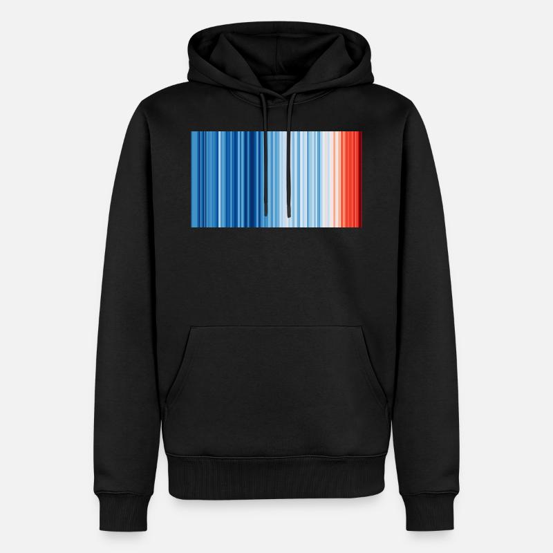 Warming Stripes Global 2019 - Männer Premium Bio Hoodie - Schwarz