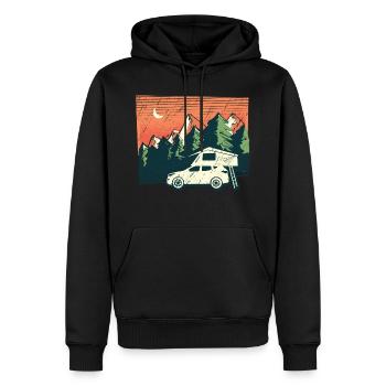 Dachzelt Camper Natur | Geschenk für Camping - Männer Premium Bio Hoodie - Schwarz - Vorne - Nico (187cm)