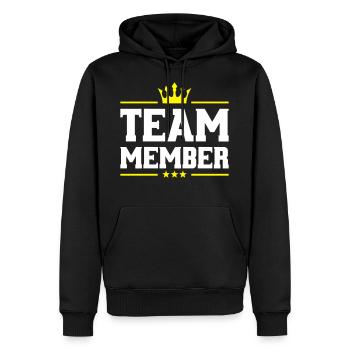 couronne de membre de l'équipe - Sweat à capuche Premium bio Homme - noir - Devant - Nico (187cm)