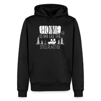 Accessoires de tente de toit de voiture | Camping-car tente de toit cadeau - Sweat à capuche Premium bio Homme - noir - Devant - Nico (187cm)