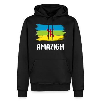 Amazigh - Männer Premium Bio Hoodie - Schwarz - Vorne - Nico (187cm)
