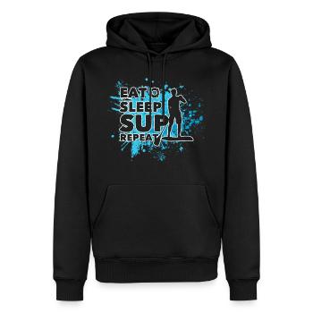 Je m’ennes. Sleep. SUP. Repeat cadeau Stand Up Paddler - Sweat à capuche Premium bio Homme - noir - Devant - Nico (187cm)