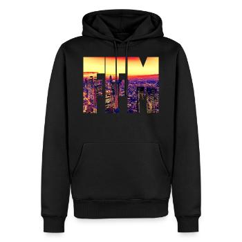 FFM Frankfurt Am Main Skyline Mainhattan - Sweat à capuche Premium bio Homme - noir - Devant - Nico (187cm)