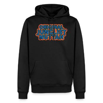 Drum n Bass | Original Junglist Nuttah - Men’s Premium Organic Hoodie - black - Front - Nico (187cm)