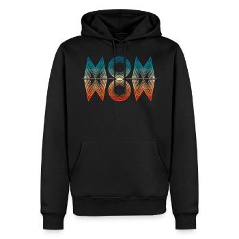 MOM WOW Mirror - Sweat à capuche Premium bio Homme - noir - Devant - Nico (187cm)