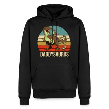 daddy saurus daddysaurus Citation graphique - Sweat à capuche Premium bio Homme - noir - Devant - Nico (187cm)