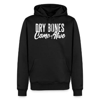 Dry Bones Come Alive - Christian Motivational - Männer Premium Bio Hoodie - Schwarz - Vorne - Nico (187cm)