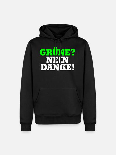 Grüne Nein Danke - Männer Premium Bio Hoodie - Schwarz