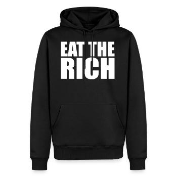 Eat the rich - Ekologisk premiumluvtröja herr - svart - Fram - Nico (187cm)